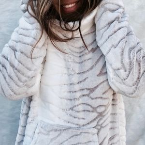 ➕Anne Kline➕Faux Fur Cowl Tunic Dress Pullover NWT